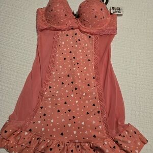 Jessica Simpson Pink Heart Lace Nighty.